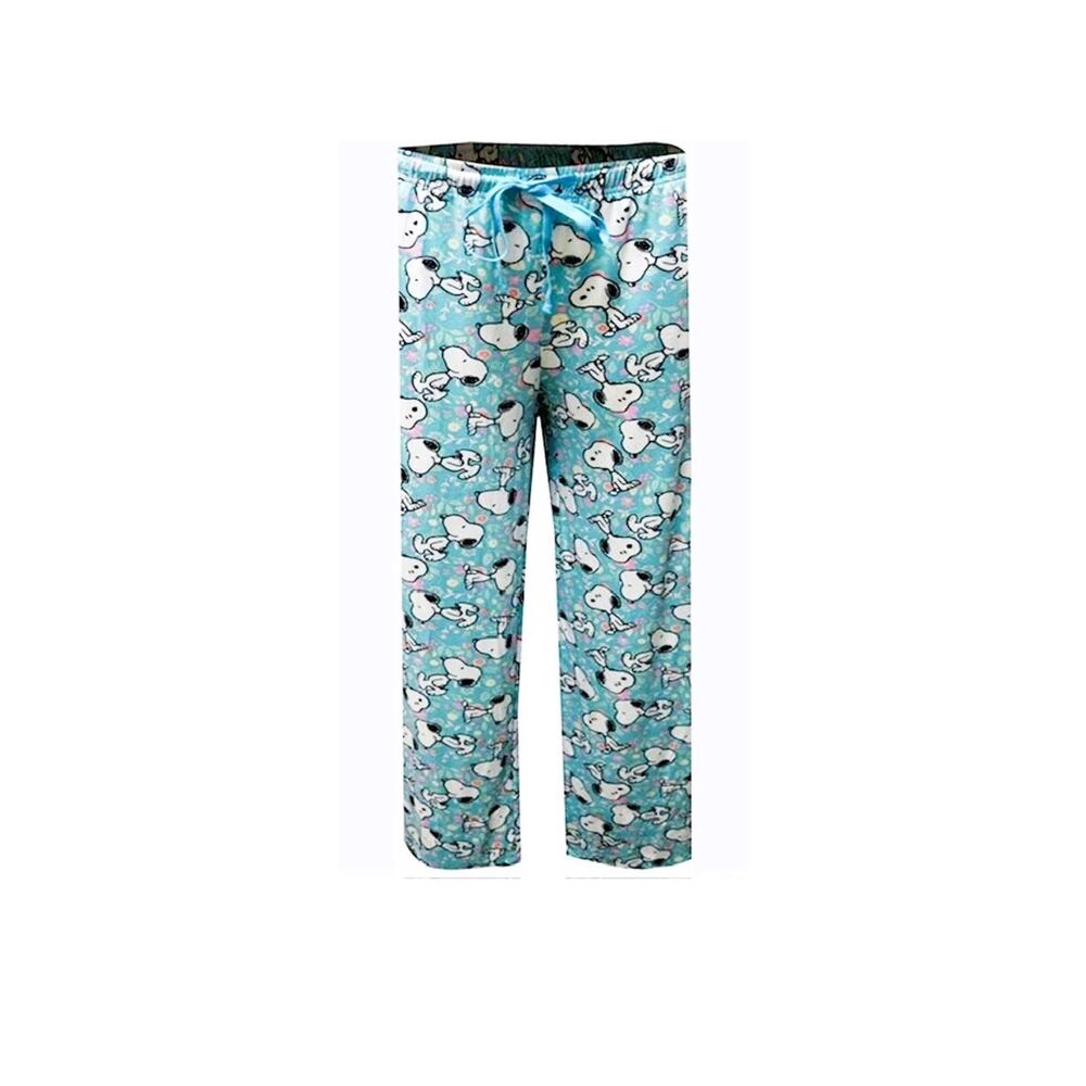 Peanuts Snoopy Woman's Floral Drawstring Waist Pajama Pants (Size M)
